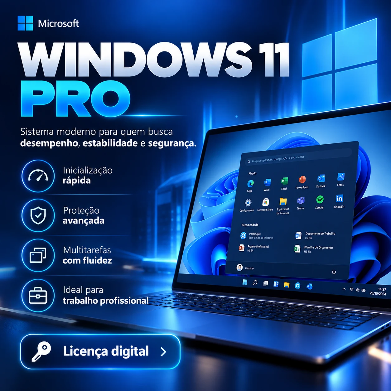 MS Win 11 Pro OEM Chave GLOBAL — imagem 1 de 3
